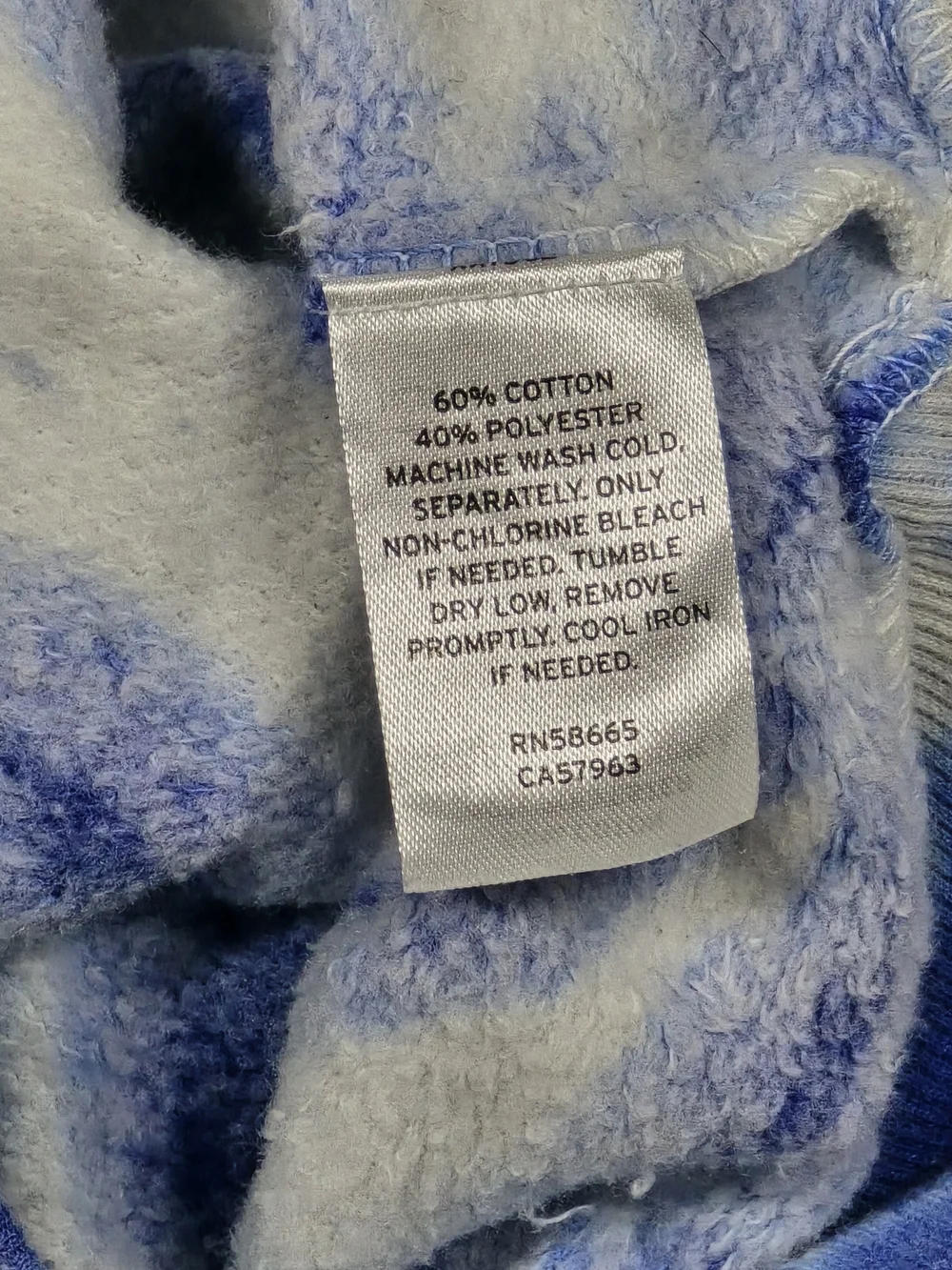 Halogen Blue White Tie Dye Puff Sleeve Sweatshirt Size 2X